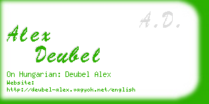 alex deubel business card